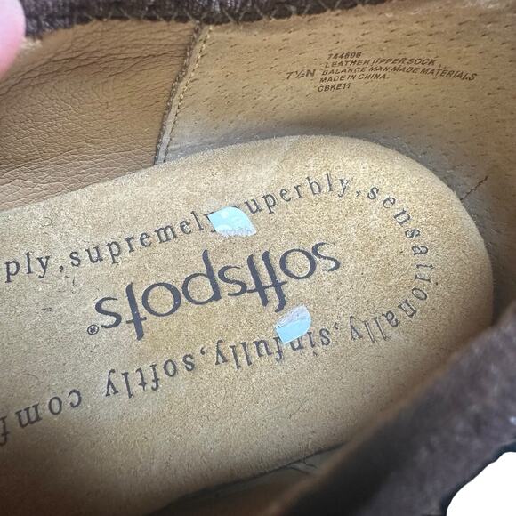 Softspots Aeryn Slip-On Shoes 7.5 Narrow Brown Leather Suede Comfort Casual - Picture 11 of 11